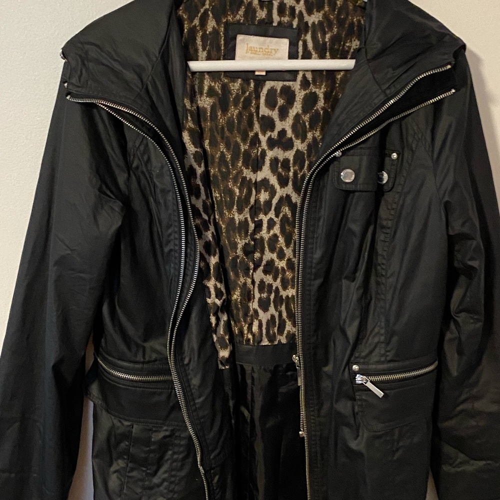 Laundry Black Raincoat with hoodie, size L